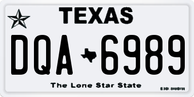 TX license plate DQA6989