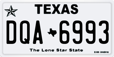 TX license plate DQA6993