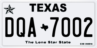 TX license plate DQA7002