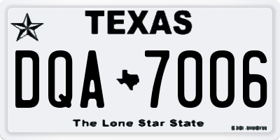 TX license plate DQA7006