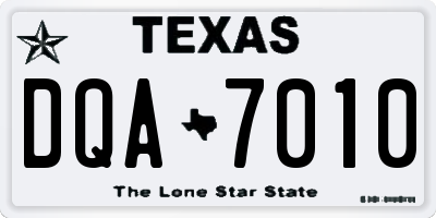 TX license plate DQA7010