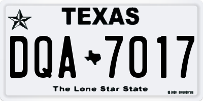 TX license plate DQA7017