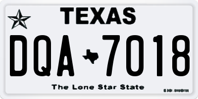 TX license plate DQA7018