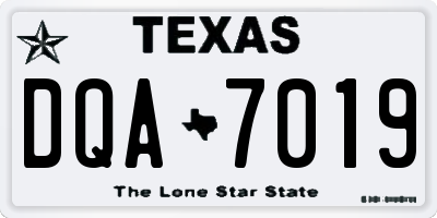 TX license plate DQA7019