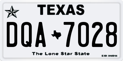 TX license plate DQA7028