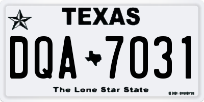 TX license plate DQA7031