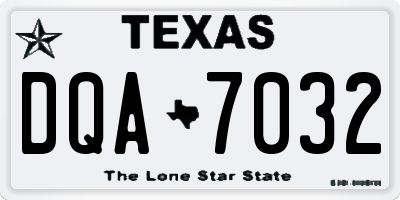 TX license plate DQA7032