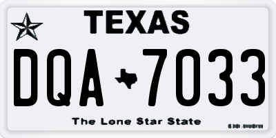 TX license plate DQA7033