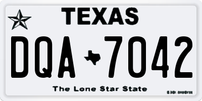 TX license plate DQA7042