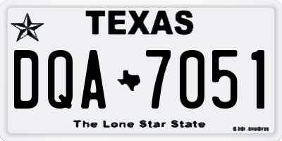 TX license plate DQA7051