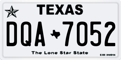 TX license plate DQA7052