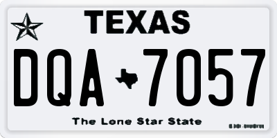 TX license plate DQA7057