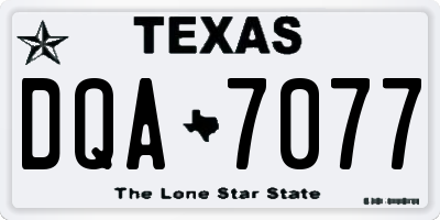 TX license plate DQA7077