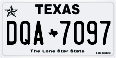 TX license plate DQA7097