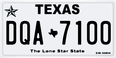 TX license plate DQA7100