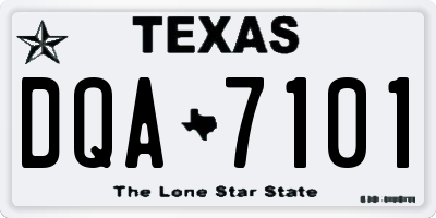 TX license plate DQA7101