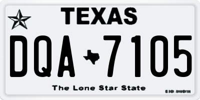 TX license plate DQA7105