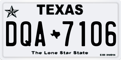 TX license plate DQA7106