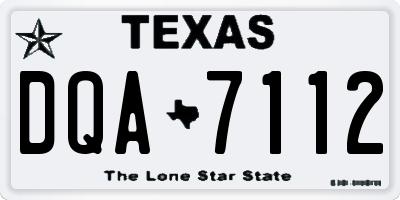 TX license plate DQA7112