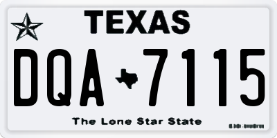 TX license plate DQA7115