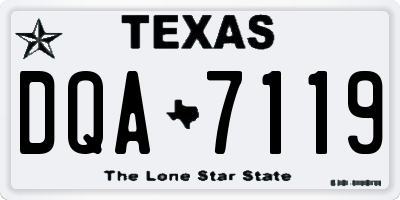 TX license plate DQA7119