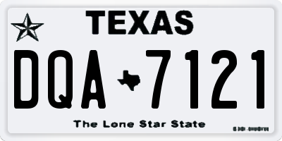 TX license plate DQA7121