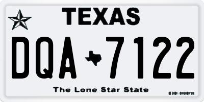 TX license plate DQA7122