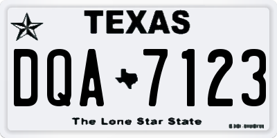 TX license plate DQA7123