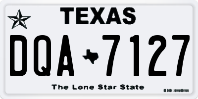 TX license plate DQA7127