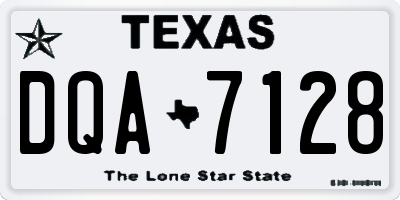 TX license plate DQA7128