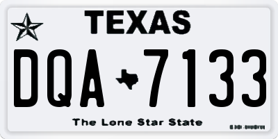 TX license plate DQA7133