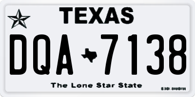 TX license plate DQA7138