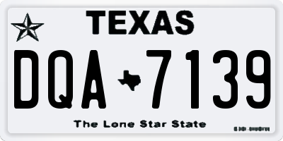 TX license plate DQA7139