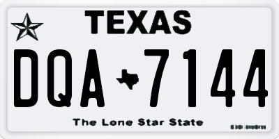 TX license plate DQA7144