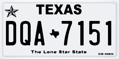 TX license plate DQA7151