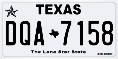 TX license plate DQA7158