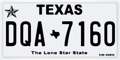 TX license plate DQA7160