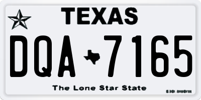 TX license plate DQA7165