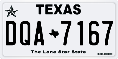 TX license plate DQA7167