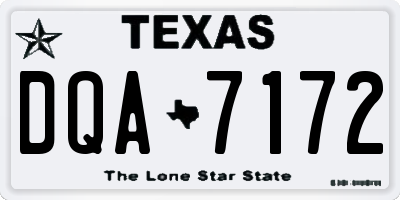 TX license plate DQA7172