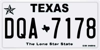 TX license plate DQA7178