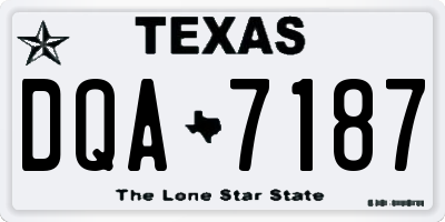 TX license plate DQA7187