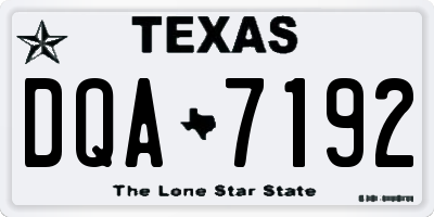 TX license plate DQA7192