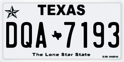 TX license plate DQA7193