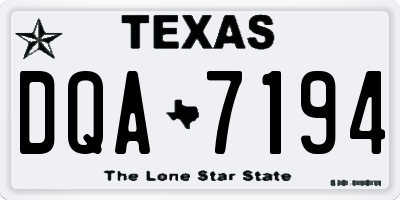 TX license plate DQA7194