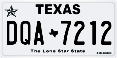 TX license plate DQA7212