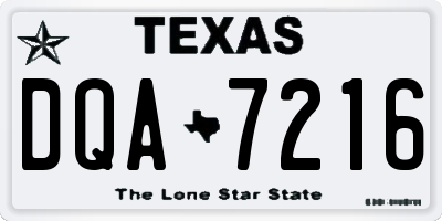 TX license plate DQA7216