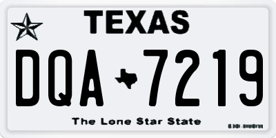 TX license plate DQA7219