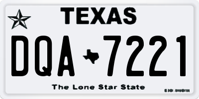 TX license plate DQA7221