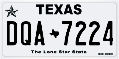 TX license plate DQA7224